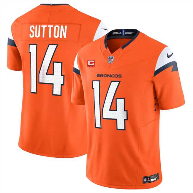 Men & Women & Youth Denver Broncos #14 Courtland Sutton Orange 2024 F.U.S.E. With 4-Star C Patch Vapor Limited Stitched Jersey